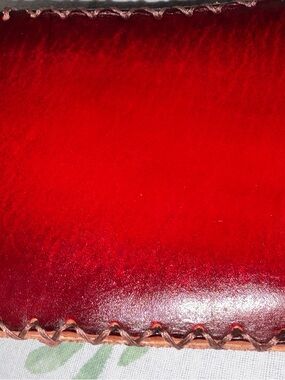 Red Leather Women's elegant phone case or wallet on a crossbody